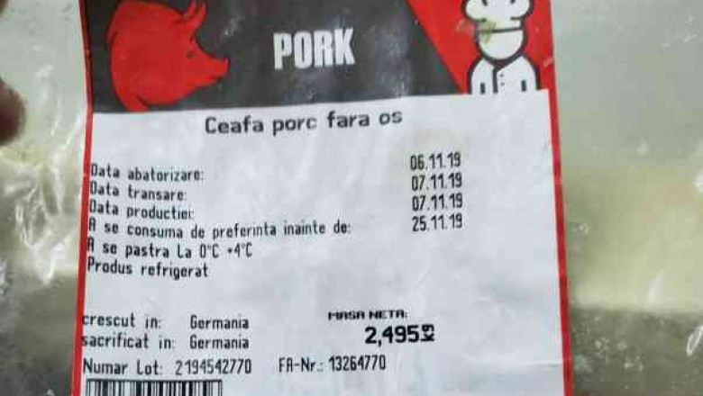 Carne de porc expirată