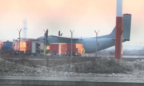 Avion militar cu românii repatriați de pe Diamond Princess