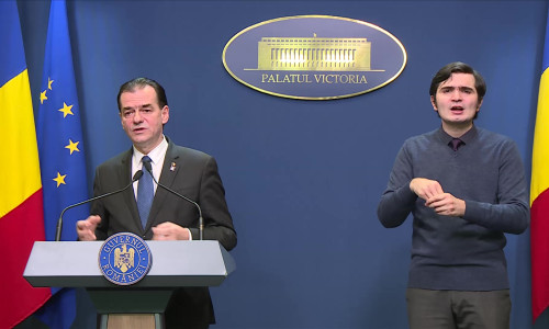 Ludovic Orban cu translator surdo-muti