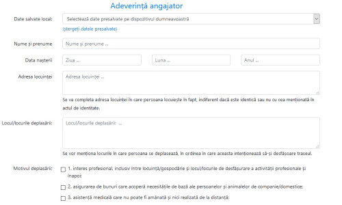 Declarație pe propria răspundere în criza COVID-19