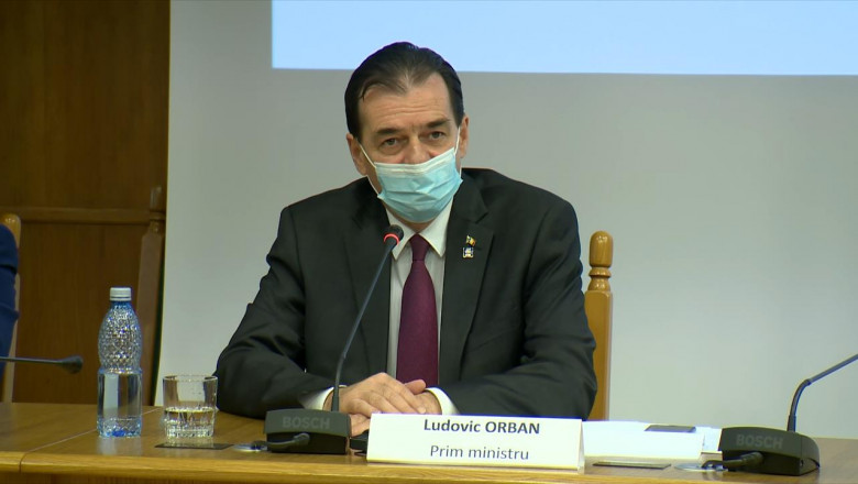 Ludovic Orban cu mască de protecție