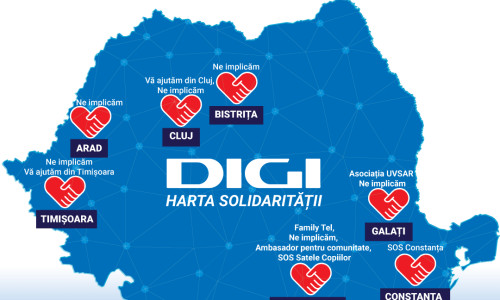 Harta solidarității Digi Tel Family Tel