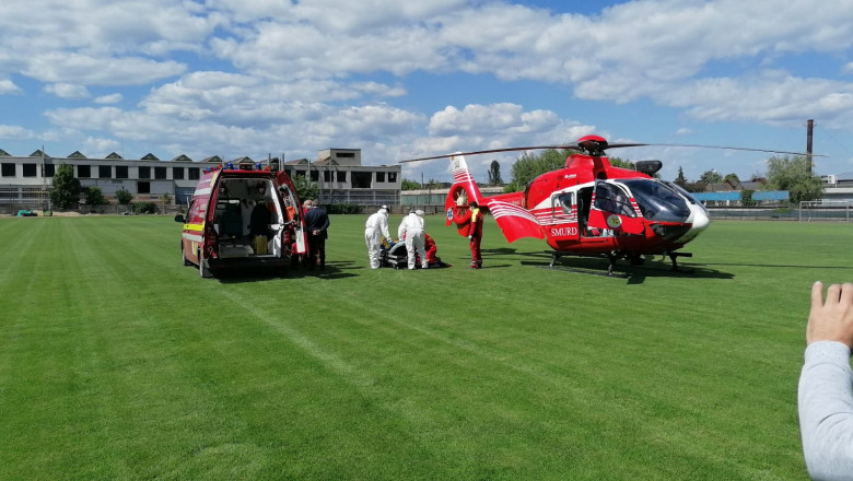 Elicopter SMURD și ambulanță la Cugir
