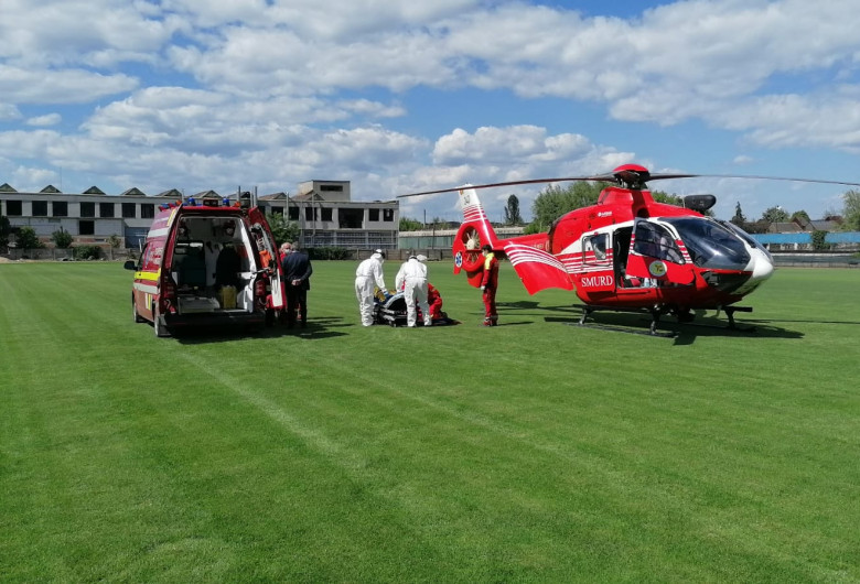 Elicopter SMURD și ambulanță la Cugir