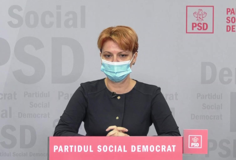 Lia Olguța Vasilescu, la PSD, cu mască de protecție