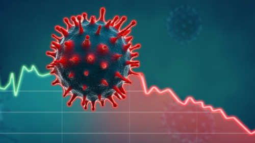 Grafic cu coronavirus, COVID-19, SARS-CoV-2