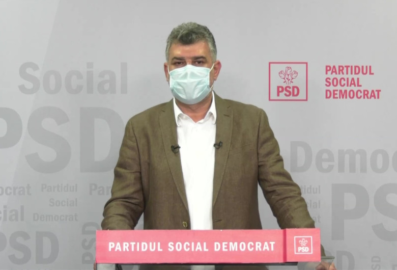 Marcel Ciolacu cu mască
