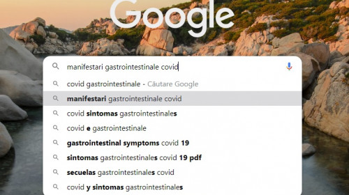 Căutări Google cu coronavirus, COVID-19, gastro-intestinale