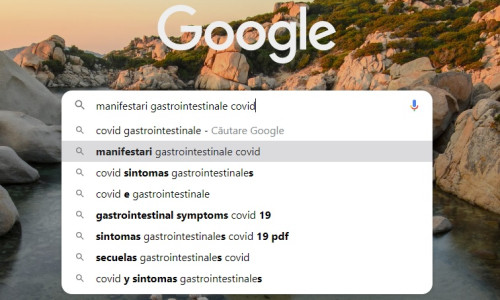 Căutări Google cu coronavirus, COVID-19, gastro-intestinale