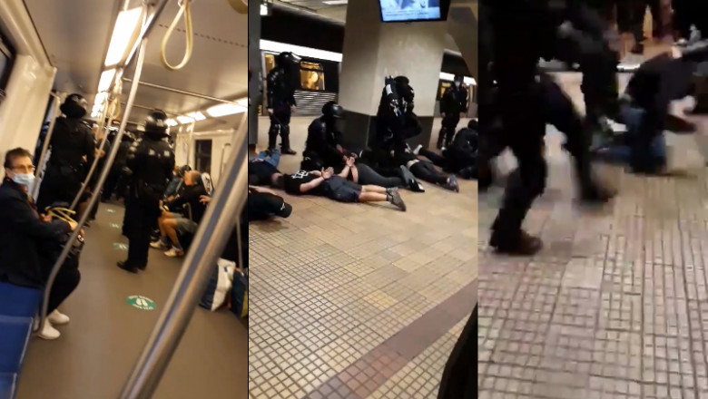Bătaie suporteri-jandarmi la metrou