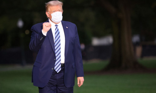 President Trump Arrives Back At White House After Stay At Walter Reed Medical Center For Covid