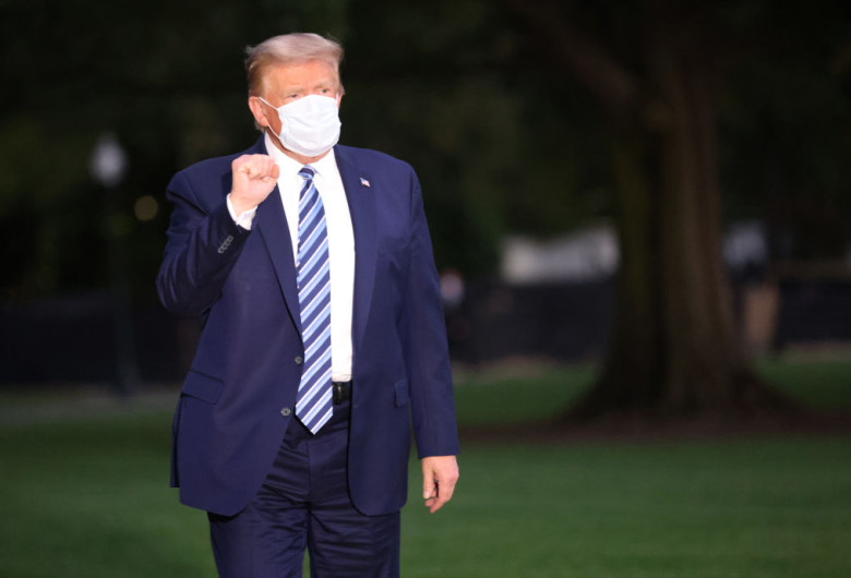 President Trump Arrives Back At White House After Stay At Walter Reed Medical Center For Covid