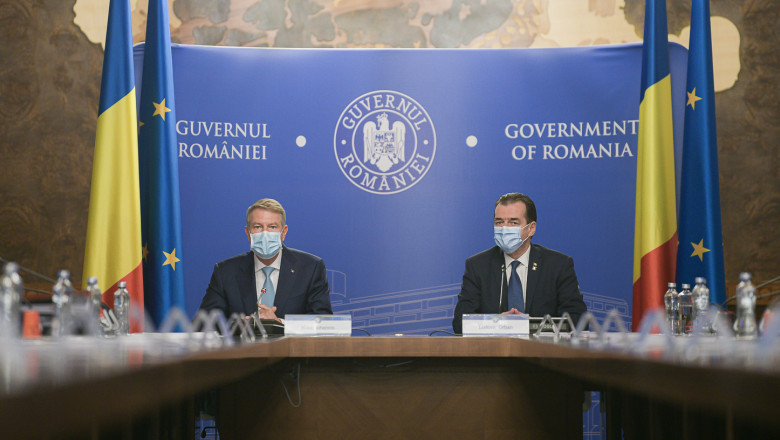 Klaus Iohannis în ședința de Guvern Orban