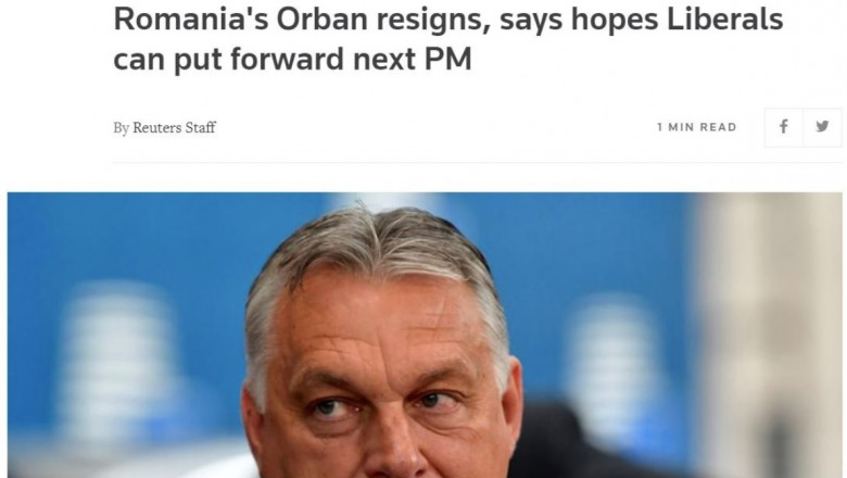 Reuters îl confundă pe Ludovic Orban cu Viktor Orban