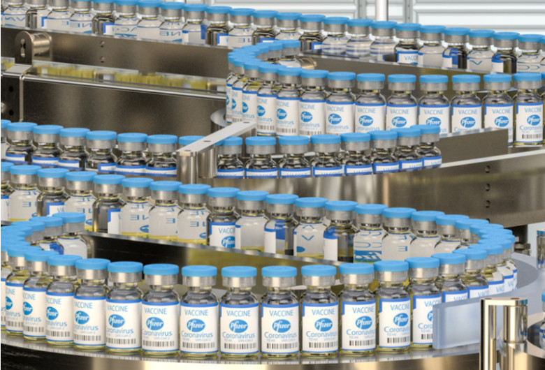 Doze de vaccin Pfizer împotriva coronavirus, COVID-19, SARS-CoV-2, ser, fabrică de vaccinuri