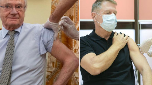 Regele Suediei Gustaf și Klaus Iohannis se vaccinează