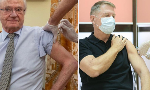 Regele Suediei Gustaf și Klaus Iohannis se vaccinează