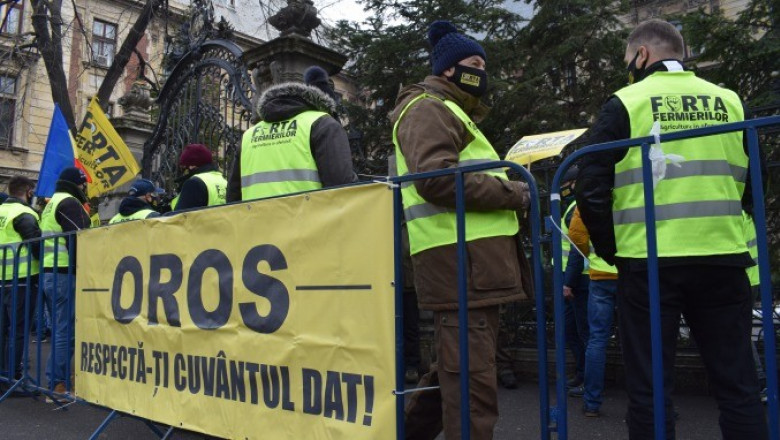 Protest fermieri cu Oros