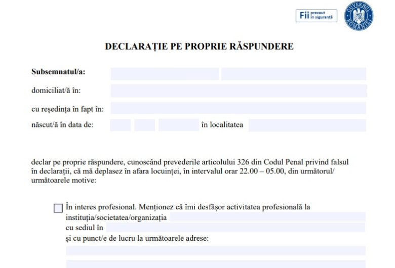 Declarație pe proprie răspundere