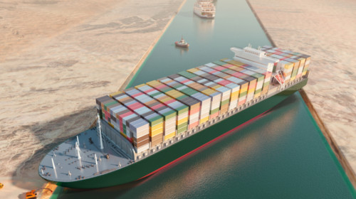 Canalul Suez blocat de cargo Evergreen, vapoare blocate