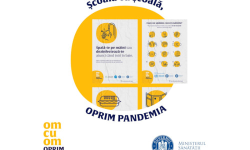 Om cu om oprim pandemia, campanie de prevenire a coronavirusului, COVID-19, SARS-CoV-2, educație