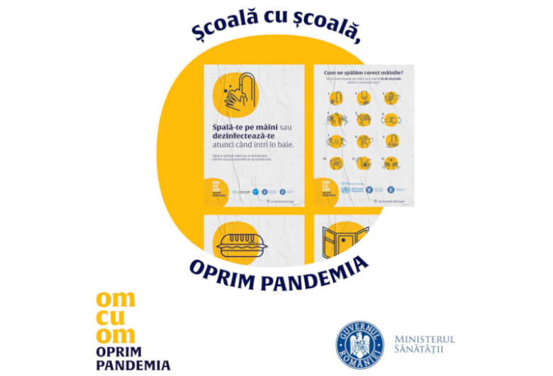 Om cu om oprim pandemia, campanie de prevenire a coronavirusului, COVID-19, SARS-CoV-2, educație