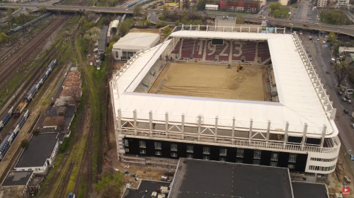 Stadionul Rapid din Giulești în construcție