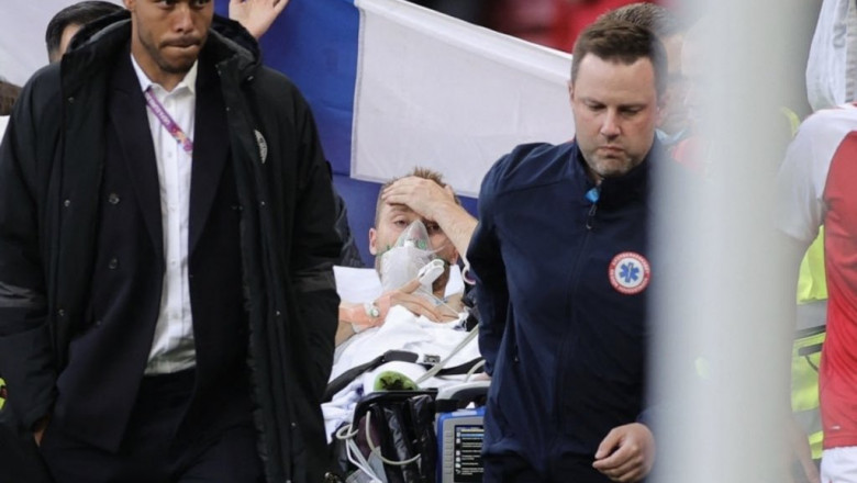 Christian Eriksen prăbușit pe teren la EURO 2020