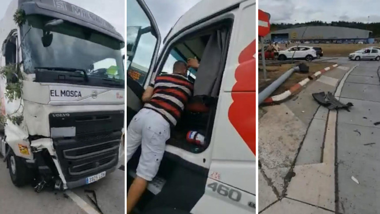 Șofer beat prins de români în Spania