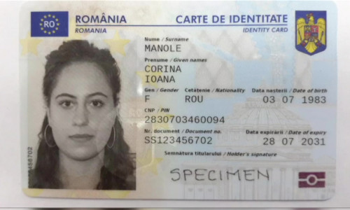 Buletin electronic, carte electronică de identitate cu sex