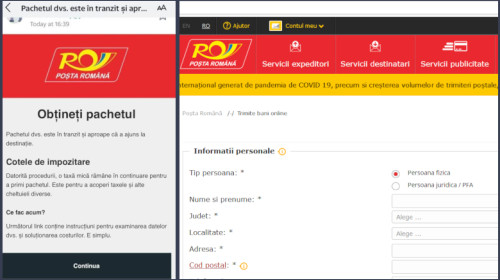 Phishing cu Poșta Română