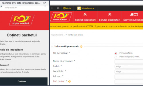 Phishing cu Poșta Română