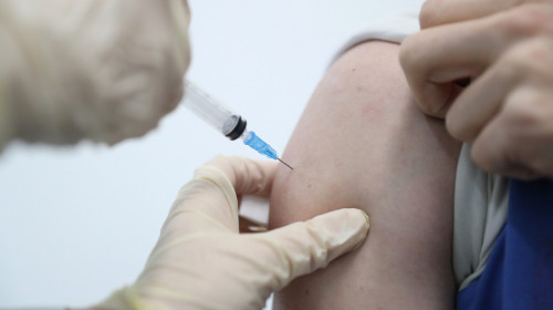 People receive COVID-19 vaccine in Moscow