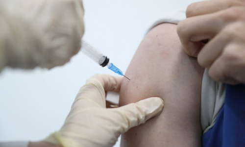 People receive COVID-19 vaccine in Moscow