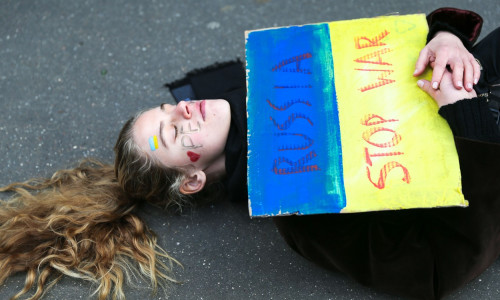 Ukrainian Citizens Protest In Paris, France - 24 Feb 2022