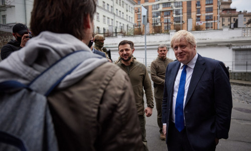 plimbare boris johnson volodimir zelenski kiev 9 aprilie 2022 trecatori profimedia-0681525936