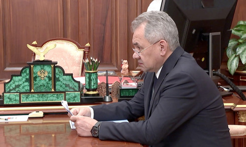 Russia's President Putin meets with Defence Minister Shoigu