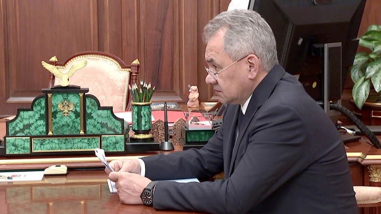Russia's President Putin meets with Defence Minister Shoigu