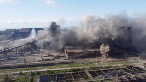 Shelling of Azovstal, Mariupol, Ukraine - 05 May 2022