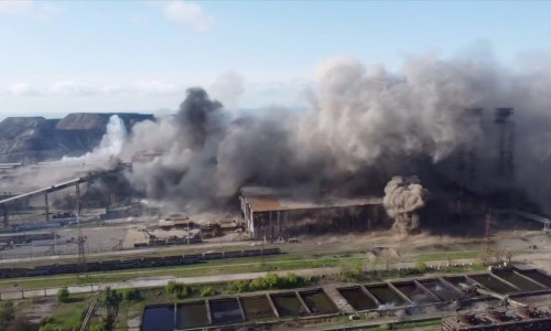 Shelling of Azovstal, Mariupol, Ukraine - 05 May 2022