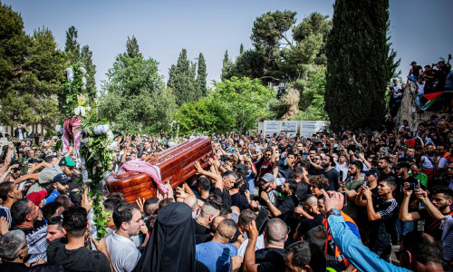 Funeral procession of Al Jazeera journalist Shireen Abu Akleh in Jerusalem, Israel - 13 May 2022