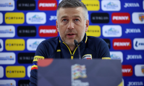 Head coach of Romania Edward Iordanescu speaks on a press conferece at Bilino Polje Stadium on June 6, 2022, in Zenica, Bosnia and Herzegovina, ahead of UEFA Nations League match between Bosnia and Herzegovina and Romania. Photo: Armin Durgut/PIXSELL