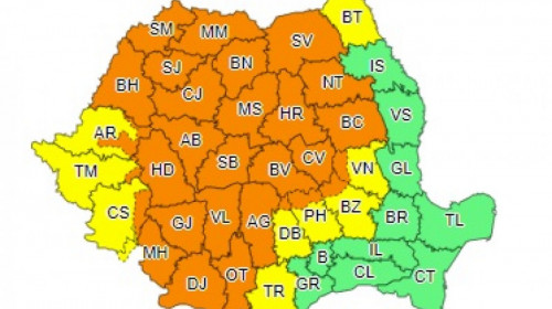 harta meteo avertizari