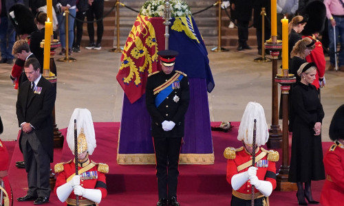 Grandchildren of Queen Elizabeth II attend lying in state vigil