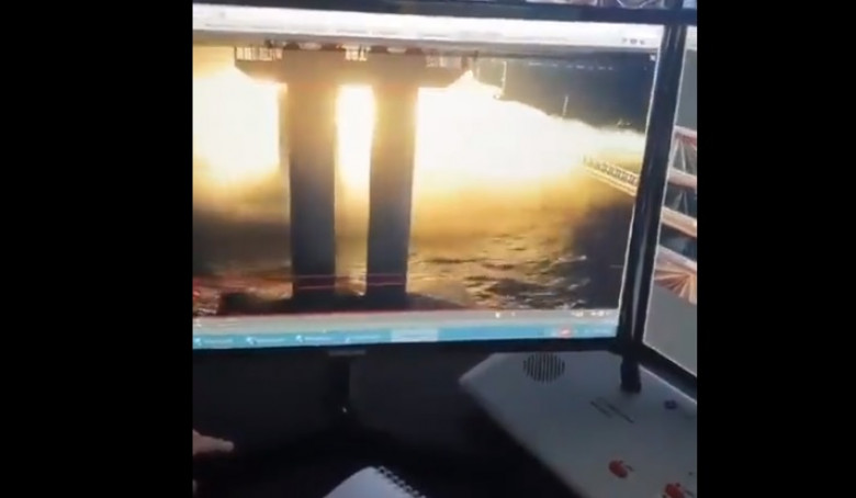 Momentul exploziei de pe podul Kerci
