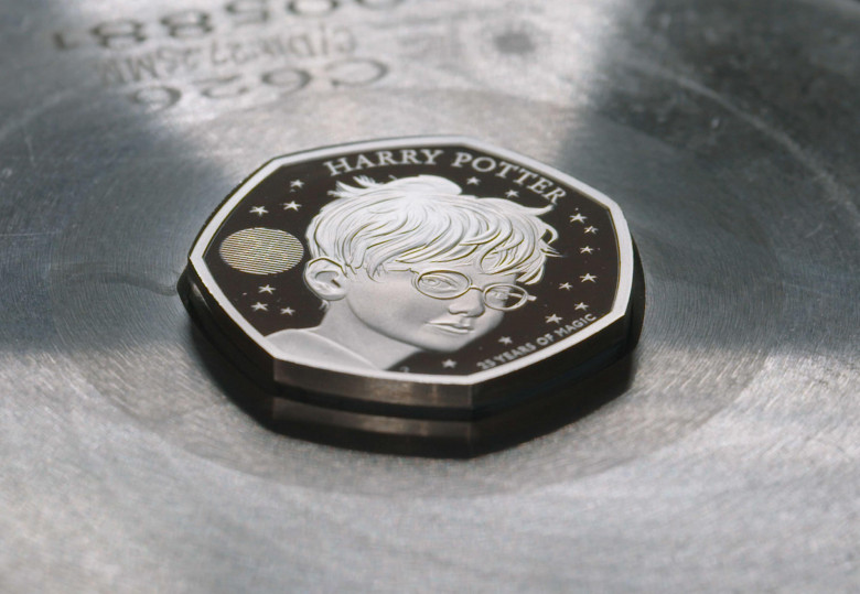 Non Exclusive: Harry Potter coin collection released by the Royal Mint to celebrate 25th anniversary of Harry Potter and The Philosopher's Stone. The