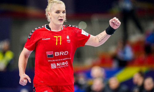 SKOPJE, NORTH MACEDONIA - NOVEMBER 5: Crina Pintea of Romania during the Preliminary Round - EHF EURO 2022 match between Netherlands and Romania at Sports Centre Boris Trajkovski on November 5, 2022 in Skopje, North Macedonia (Photo by Henk Seppen/Orange