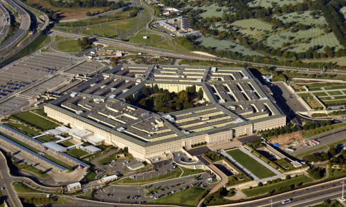 Us,Pentagon,In,Washington,Dc,Building,Looking,Down,Aerial,View