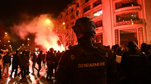 Celebration in Paris after France qualified for 2022 FIFA World Cup Final