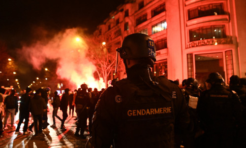 Celebration in Paris after France qualified for 2022 FIFA World Cup Final